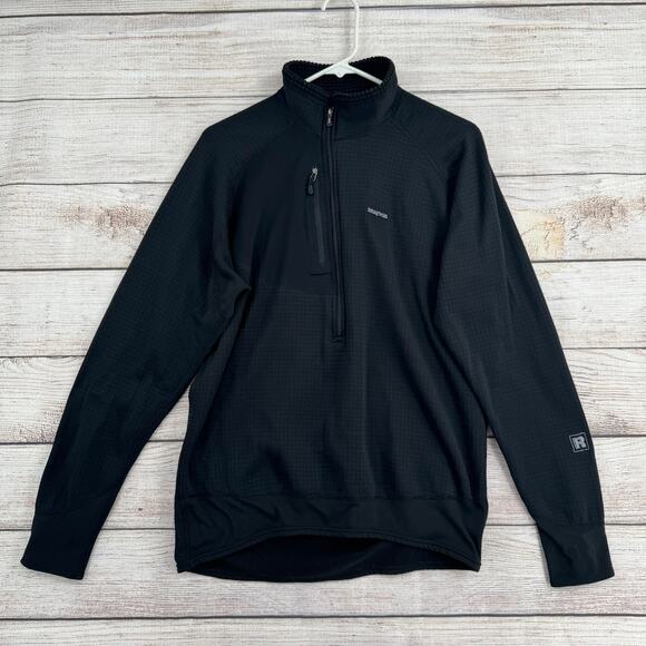Vintage Patagonia R1 Flash Full Zip Pullover Jacket Mens Large Black Made in USA - Picture 1 of 12